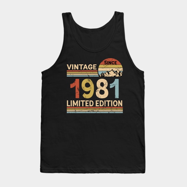 Vintage Since 1981 Limited Edition 42nd Birthday Gift Vintage Men's Tank Top by Schoenberger Willard